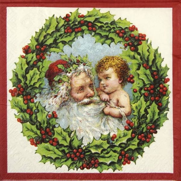 Lunch Napkins (20) - Santa with Angel
