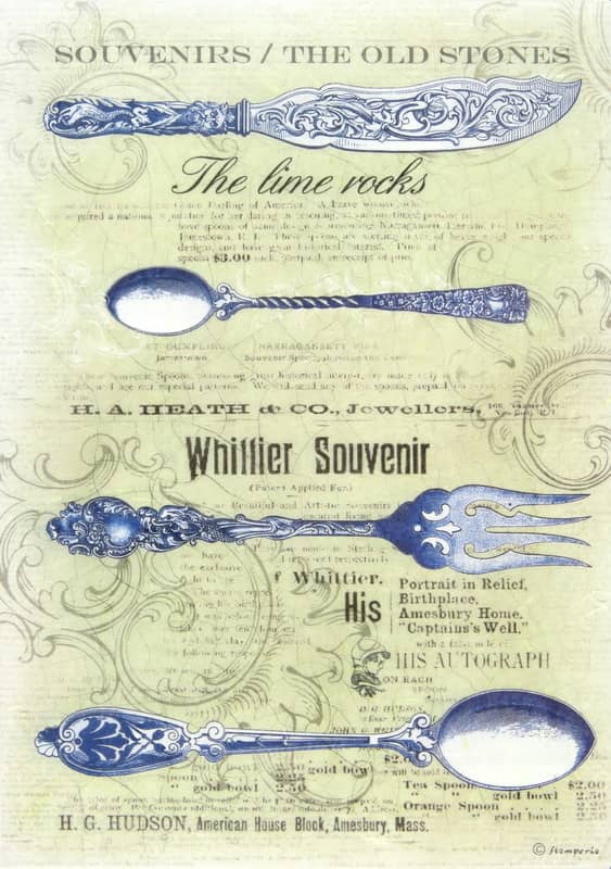 Rice Paper - British Blue Cutlery Stamperia_DFSA4060