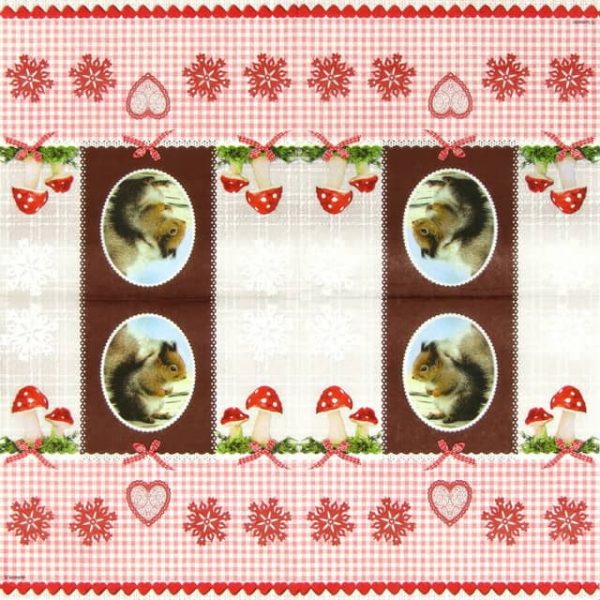 Lunch Napkins (20) - Sanmartin: Vintage Squirrel - Image 2