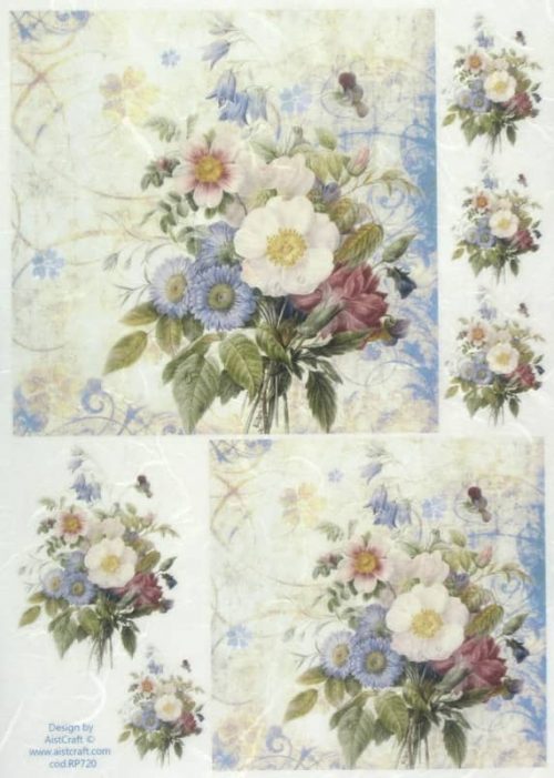 Rice Paper - Blue Bouquet Small