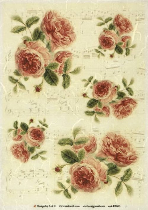 Rice Paper - Roses and Notes