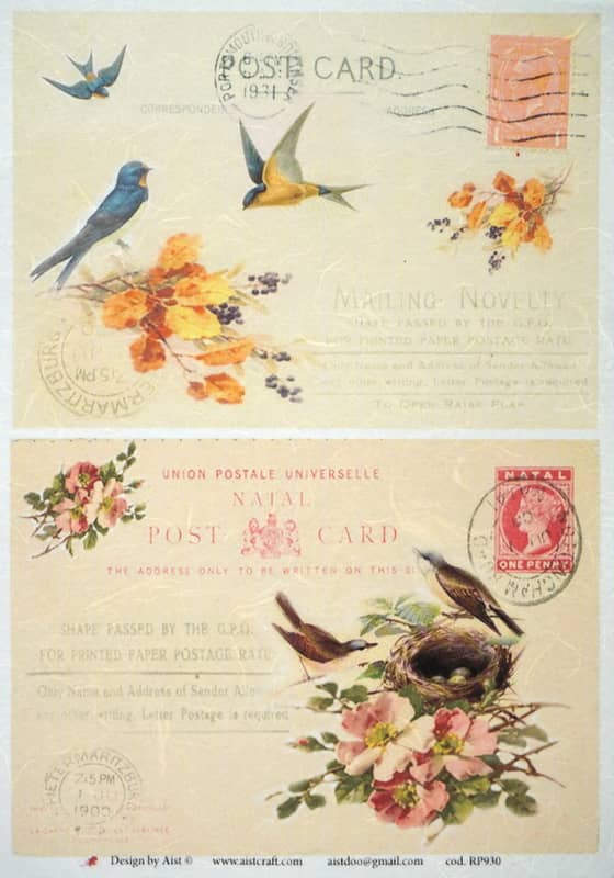 Rice Paper - Vintage Birds Familie