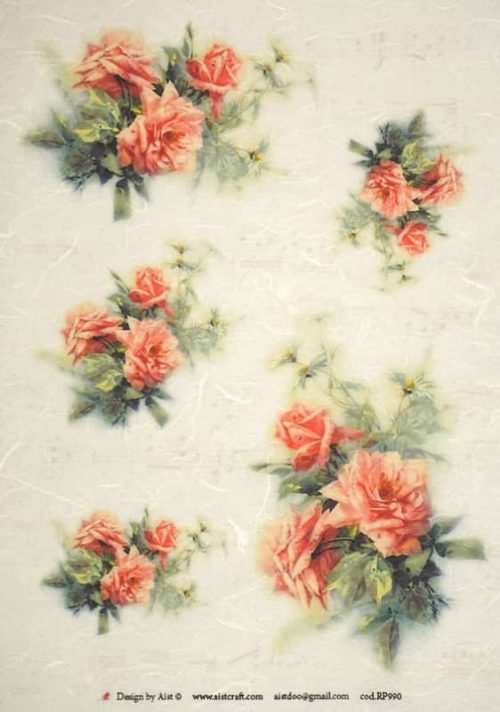 Rice Paper - Red Roses