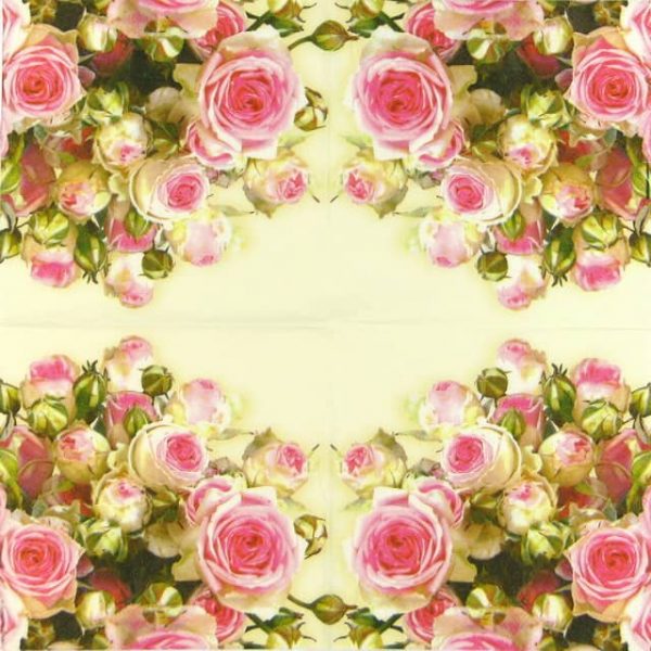 Paper Napkin - Roses Maxima Cream