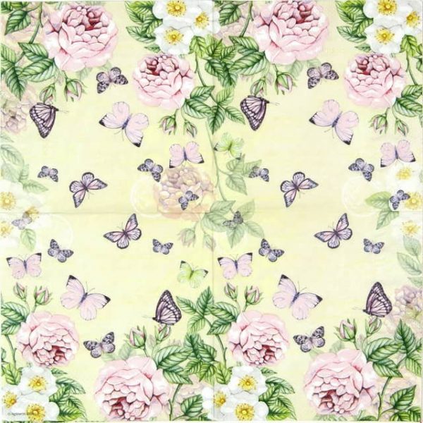 Paper Napkin - Botanical Rose Cream