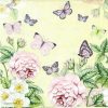 Paper Napkin - Botanical Roses and butterflies