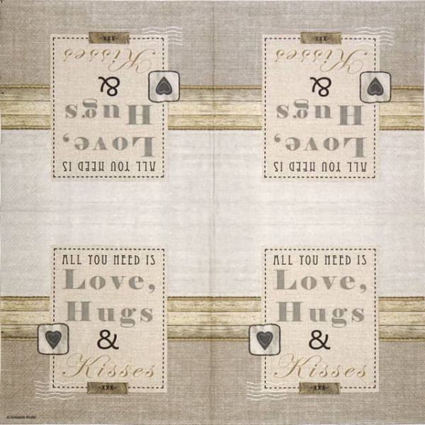 Paper Napkin - Love, Hugs & Kisses - Image 2