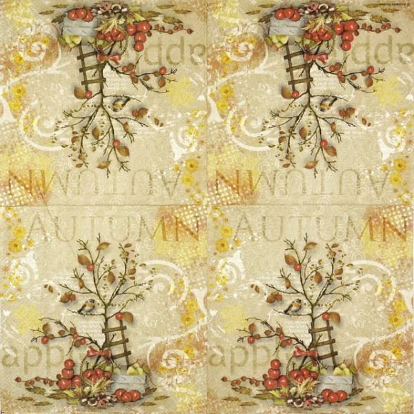 Paper napkin autumn apple garden