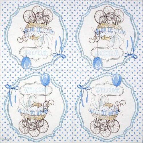 Cocktail Napkins (20) - Welcome blue