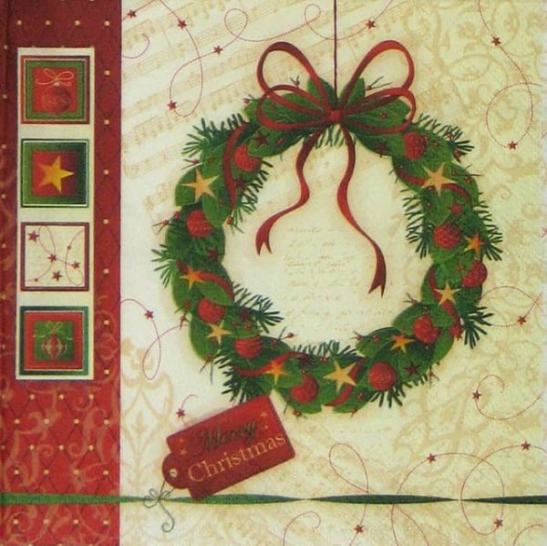 Paper Napkin - Christmas Wreath