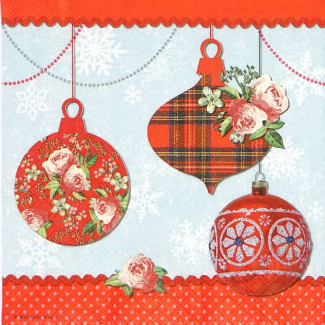 Paper Napkin - Decorated Baubles