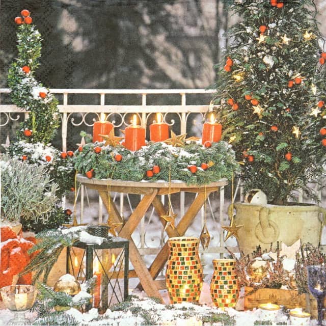 Paper Napkin - Outdoor Christmas