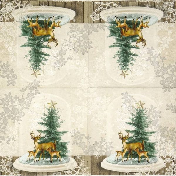 Paper Napkin - Deers in Glassbell - Image 2
