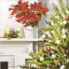 Paper Napkin - Poinsettia On Chimney