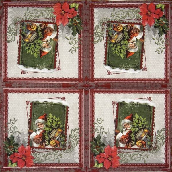 Lunch Napkins (20) - Santa Stamp