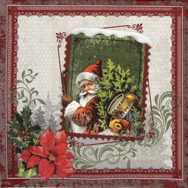 Lunch Napkins (20) - Santa Stamp