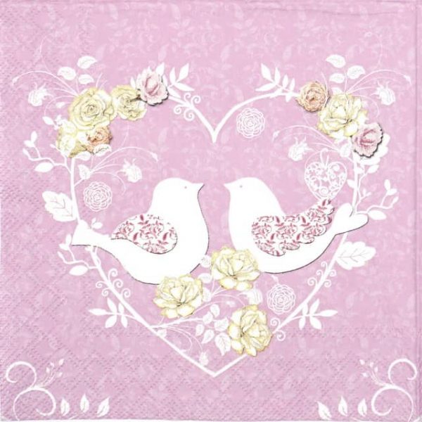 Lunch Napkins (20) - Turtle Doves lila