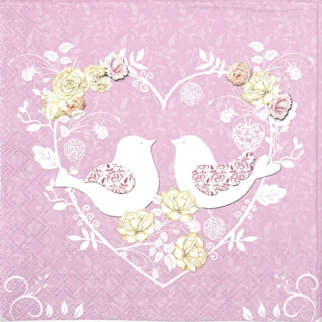 Lunch Napkins (20) - Turtle Doves lila