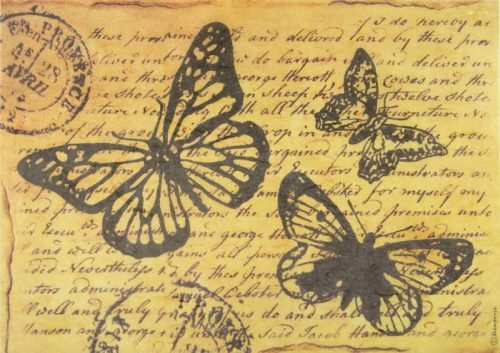 Rice Paper - Butterly with Words Stamperia DFSA4120