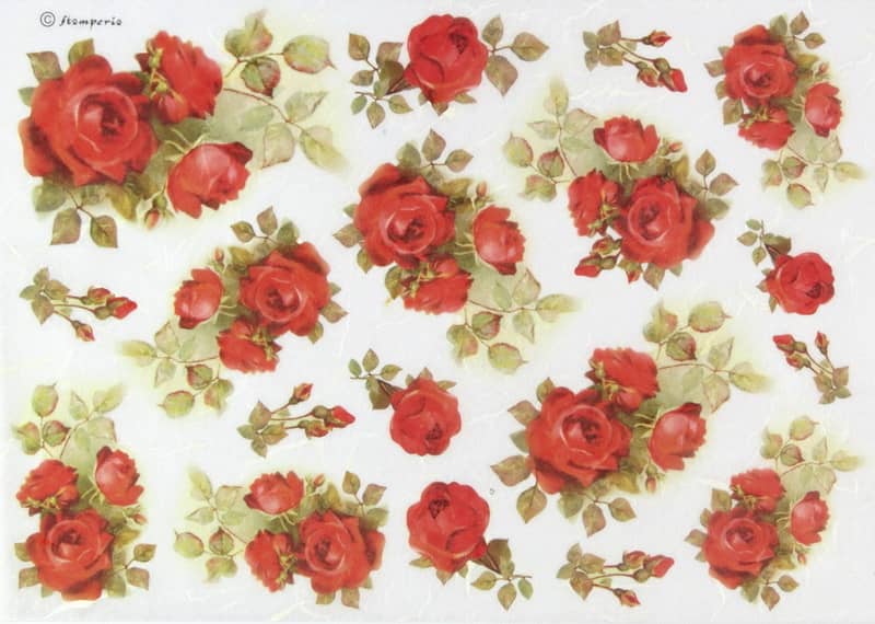 Rice Paper - Red Roses Everywhere DFSA4154 Stamperia