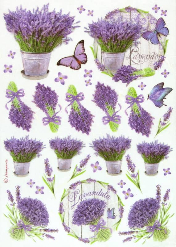 Rice Paper - Lavender Stamperia DFSA4175
