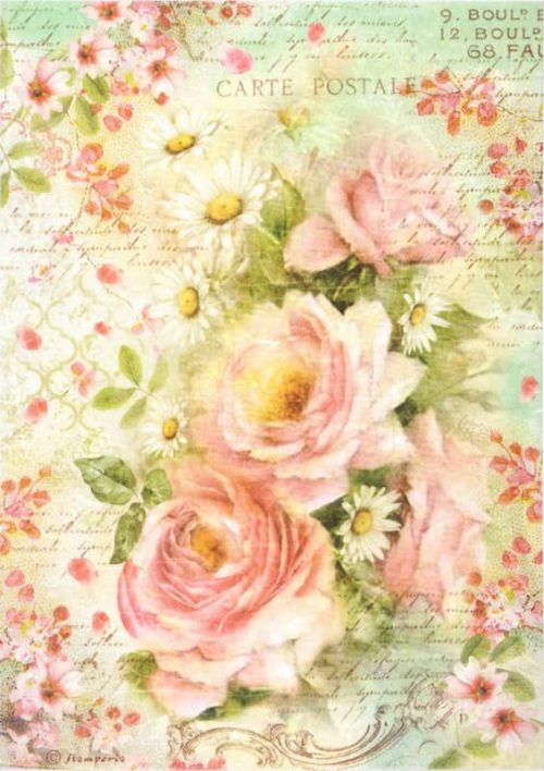 Rice Paper - Roses and Daisies