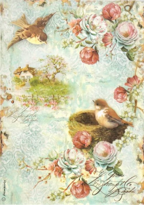 Rice Paper - Birdcage & Roses