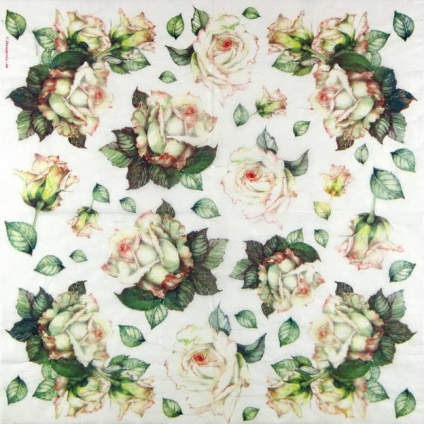 Stamperia Rice Paper - White Roses (50 x 50cm)