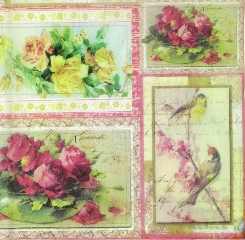 Rice Paper - Roses ans Birds