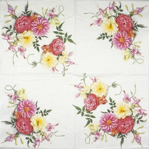 Paper Napkin - Delicate flowers composition - Image 2
