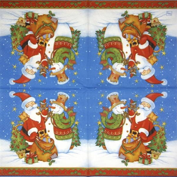 Lunch Napkins (20) - Santa Snowman