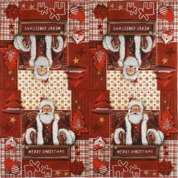 Paper Napkin - Red Christmas Collage - Image 2