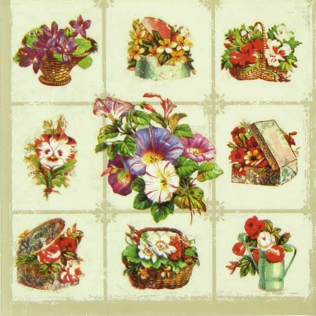 Paper Napkin - Flower Baskets