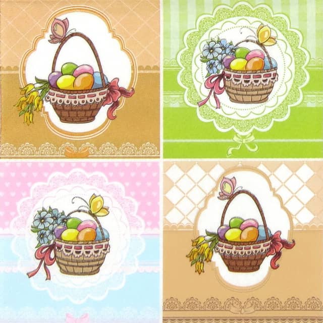 Paper Napkin - Four Easter Baskets