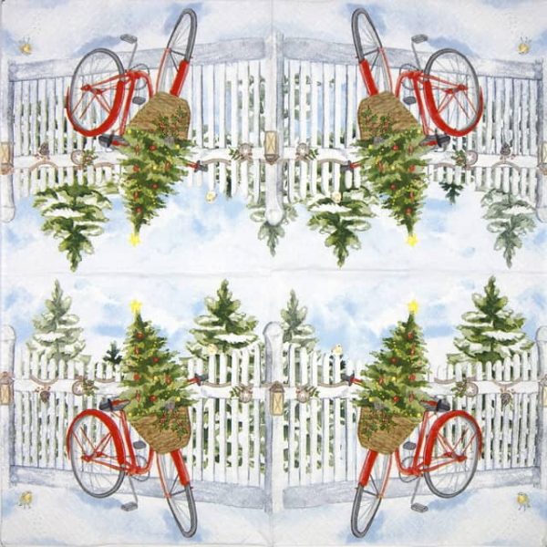 Paper Napkin - Christmas Bike - Image 2