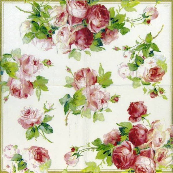 Paper Napkin - Rose Victoria White