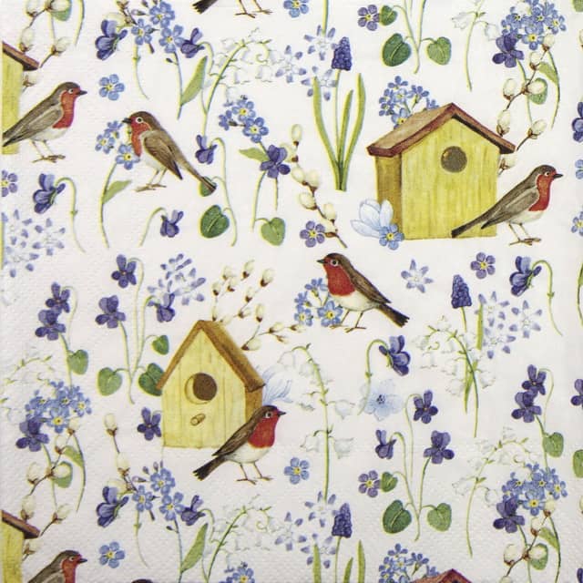 Paper Napkin - Birdhouse in Spring