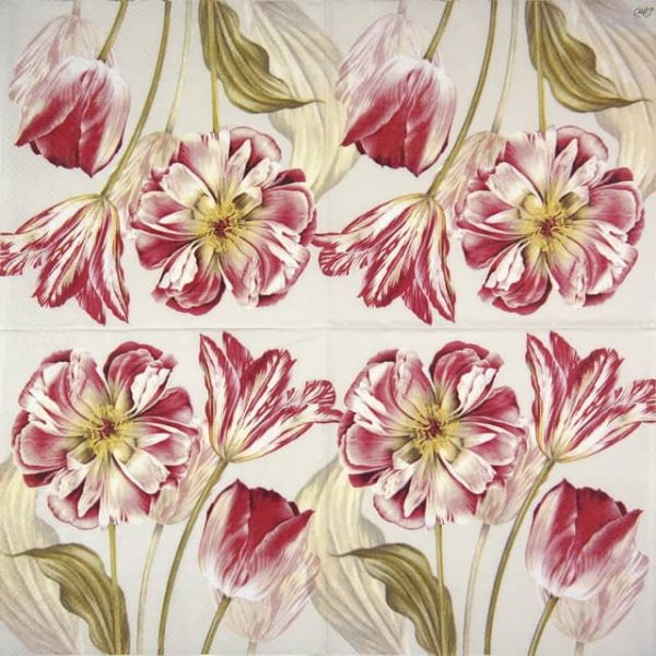 Lunch Napkins (20) - Majestic Tulips linen - Image 2