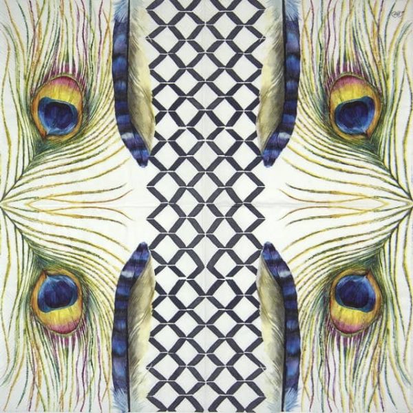 Lunch Napkins (20) - Modern Feathers - Image 2