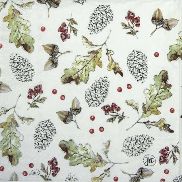Paper Napkin - Oak Leaf and Berries