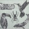 Paper Napkin - Tattoo Animals grey