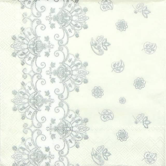 Paper Napkin - Acantha Silver