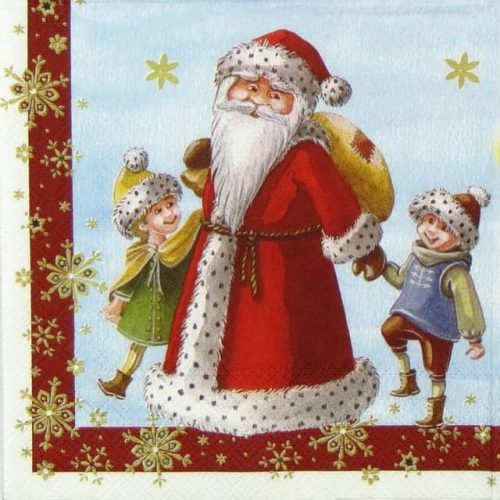 Paper Napkin - Santa with Kids_Ihr_593900