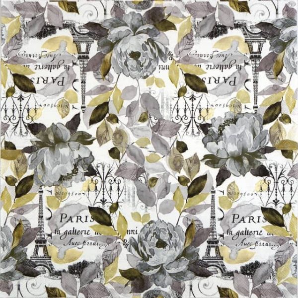 Lunch Napkins (20) - Jardin Paris grey