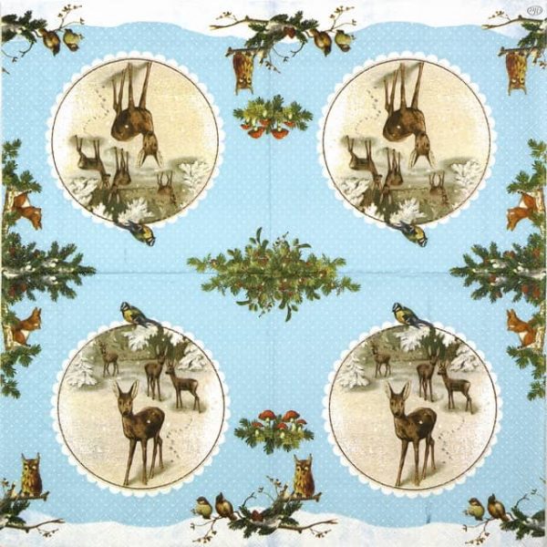 Lunch Napkins (20) - Winter Time light blue - Image 2