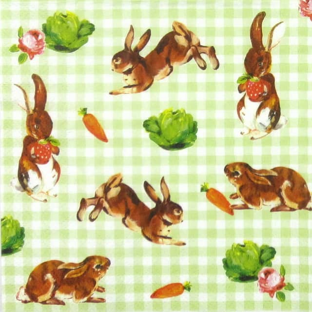 Paper Napkin - Little Bunnies Green