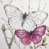 Paper Napkin - Colourful butterflies pink