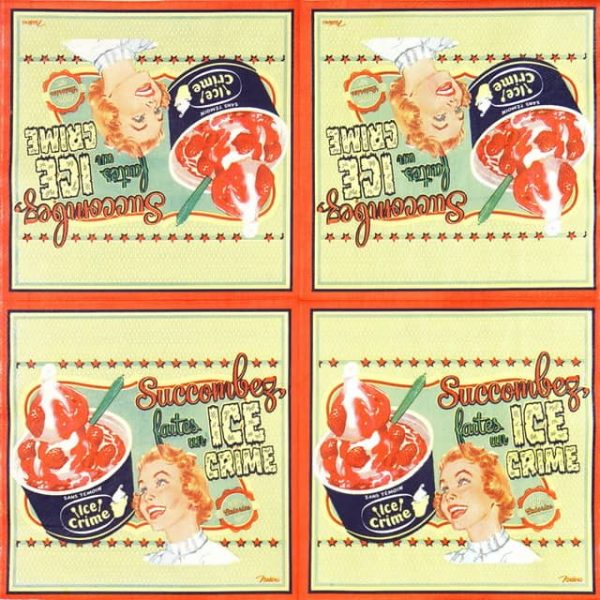 Paper Napkin - Retro Style Ice Cream - Image 2
