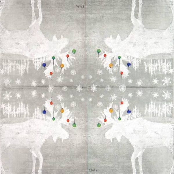 Paper Napkin - Woodland Moose silver