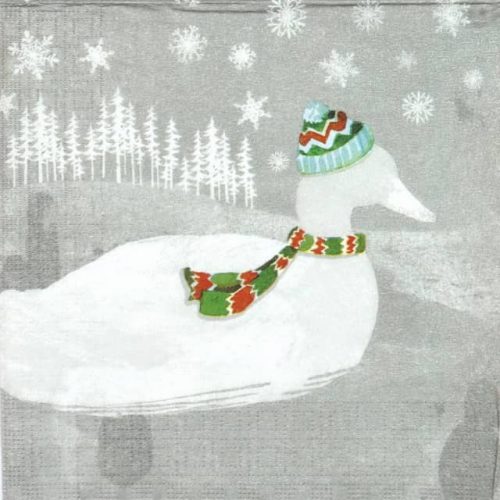 Paper Napkin - Woodland Duck silver